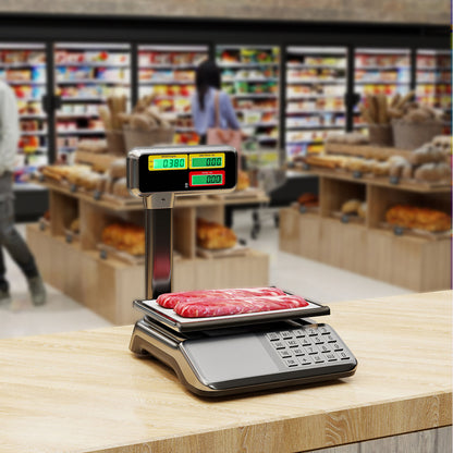 88lb Price Computing Scale with Pole Dual LCD Display Digital Commercial Food Scale Kitchen Tools at Gallery Canada