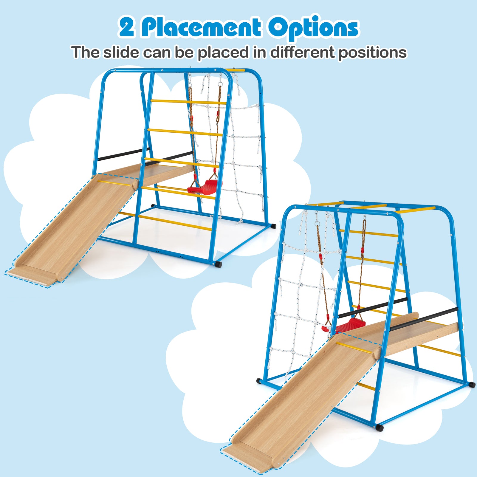 6-In-1 Indoor Jungle Gym With Slide, For Kids 3+ Years, Blue Climbers & Slides at Gallery Canada