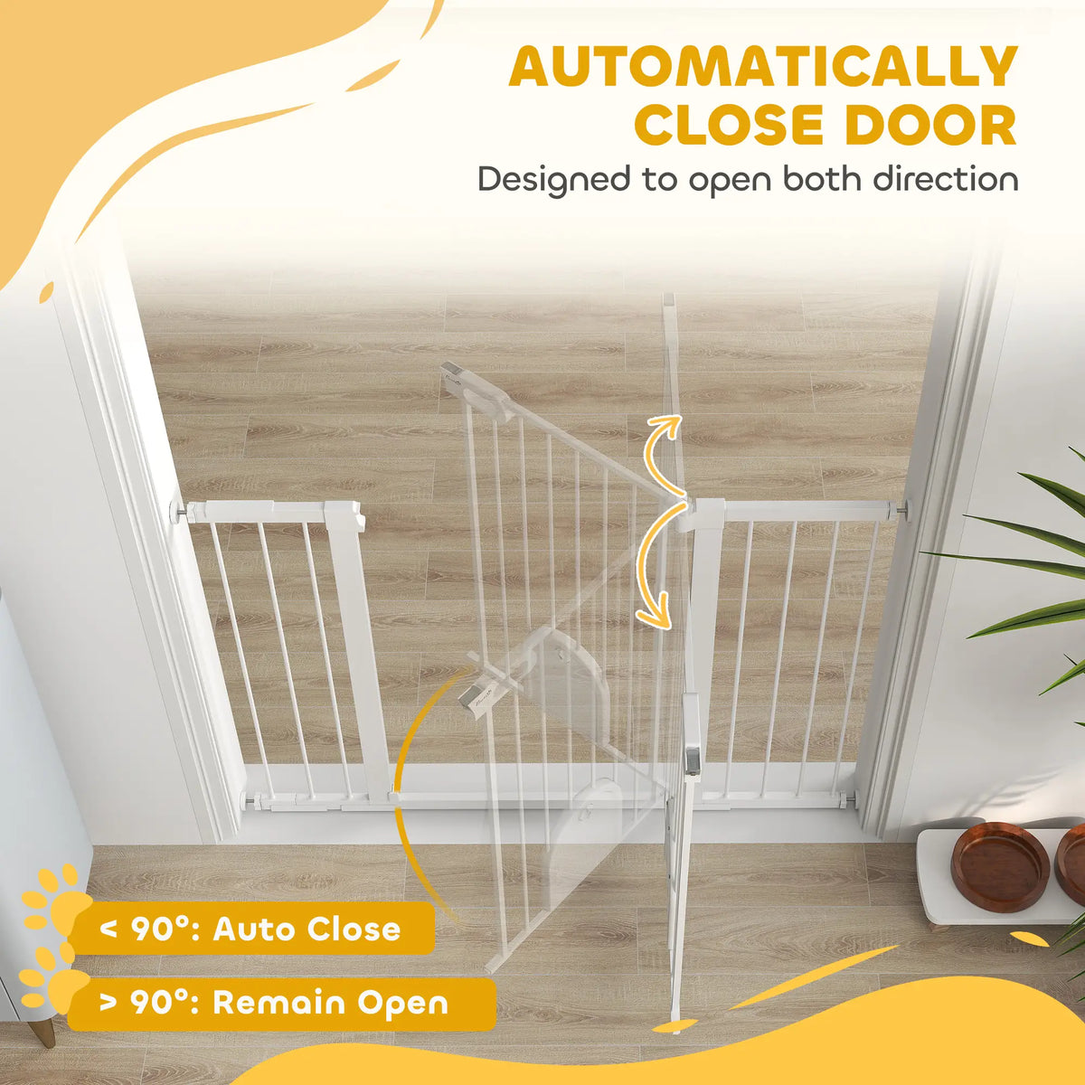 30"-52" Extra Wide Pet Gate, 35"H, Small Door, Black Houses, Kennels & Pens at Gallery Canada