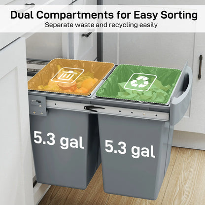 Pull Out Trash Can Under Cabinet, 10.6 Gallon, Grey Household Supplies at Gallery Canada