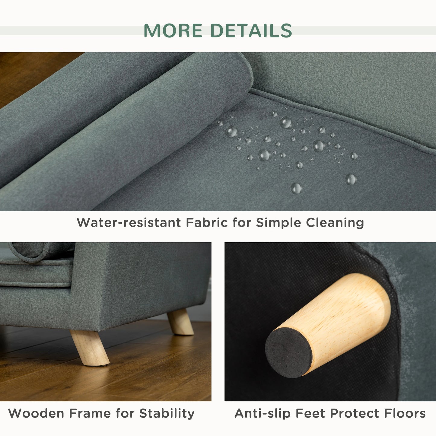 Dog Sofa Bed, Removable Pillows, Washable Cushion, Water-resistant, Medium Large, Grey Dog Sofas at Gallery Canada