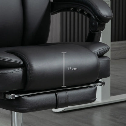 Massage Office Chair, Reclining Executive Chair with Vibration, Footrest, High Back, Black Massage Chairs at Gallery Canada