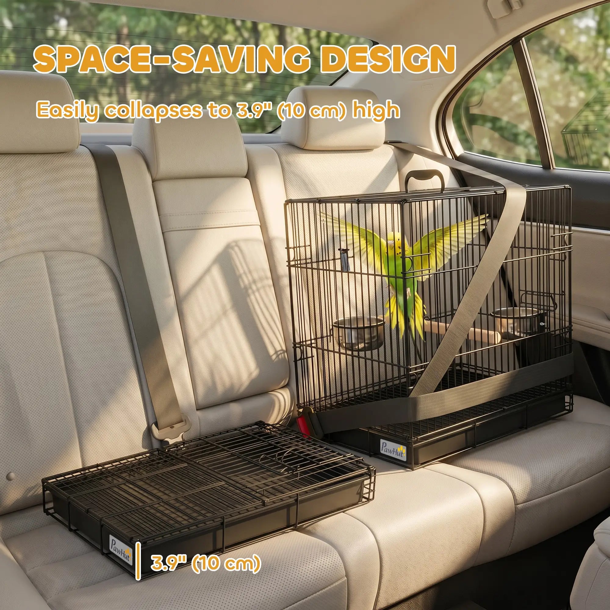 Bird Cage Portable w/ Slide-Out Tray Travel Cage for Parakeets w/ Perch &; Food Bowls Black Bird Cages at Gallery Canada