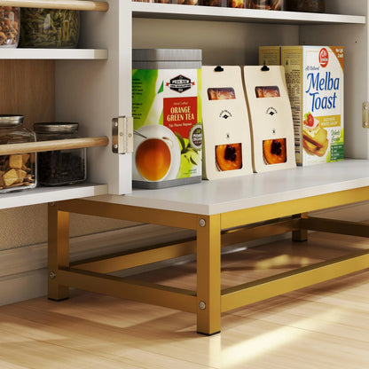 47" Kitchen Pantry Cabinet, Freestanding Storage with Adjustable Shelves, White Kitchen Pantry Cabinets at Gallery Canada