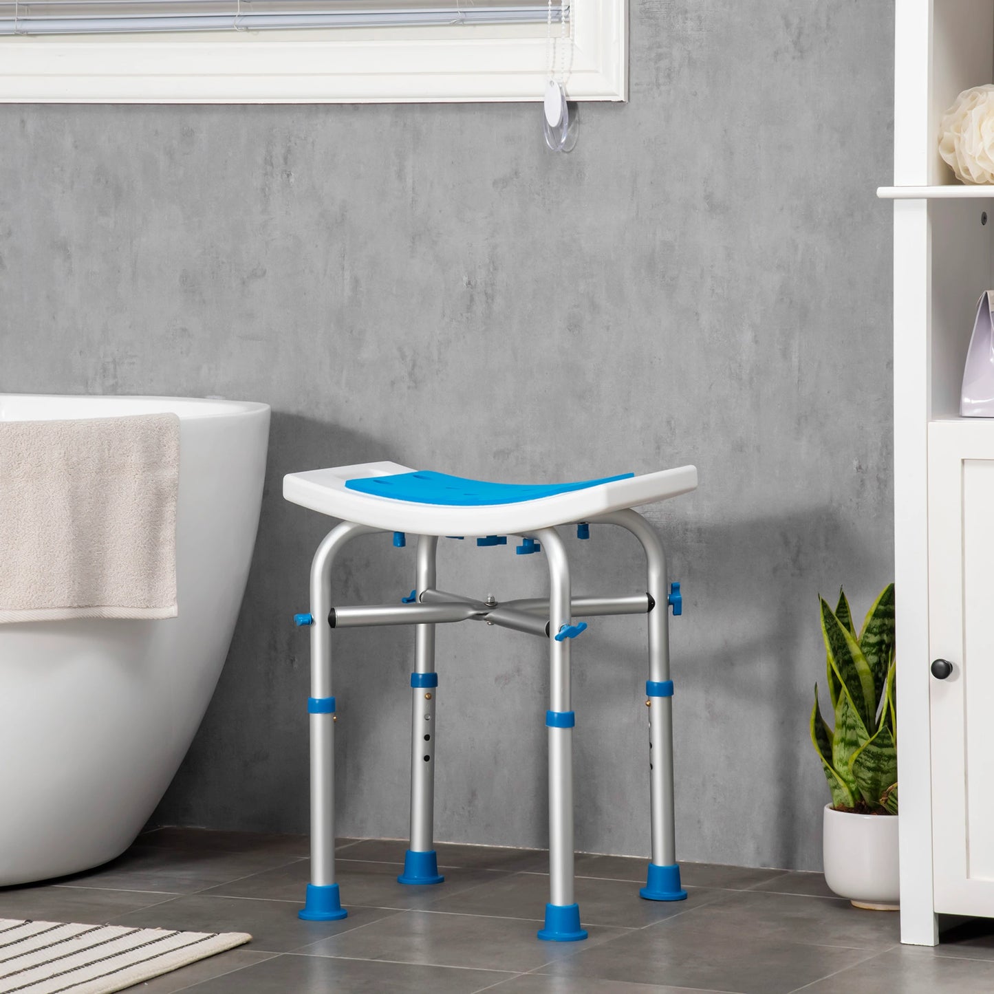 Adjustable Shower Chair, 16.7"W Aluminum, EVA Padded Seat for Seniors Bath Chairs at Gallery Canada
