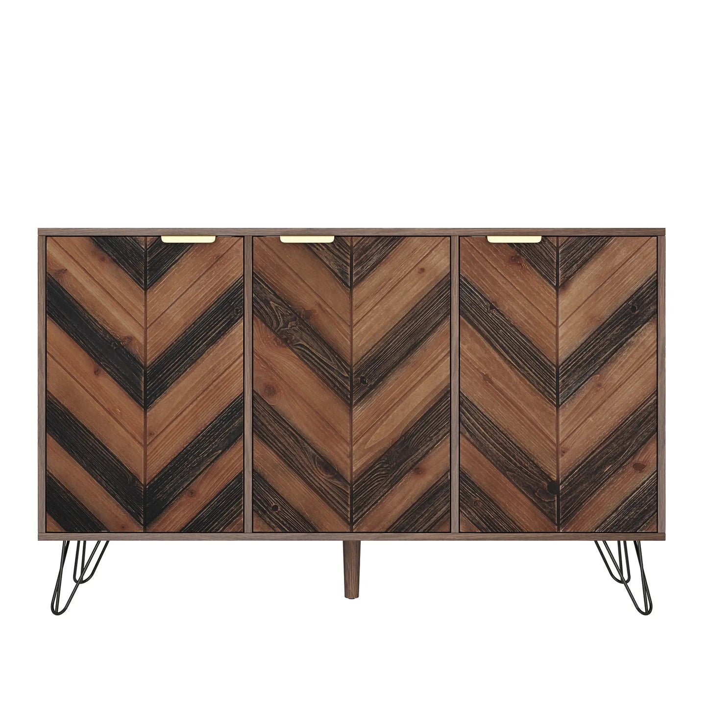 Three-Door Sideboard, Adjustable Shelves, 47" L x 14" W x 29.5" H, Natural Console Tables Natural at Gallery Canada