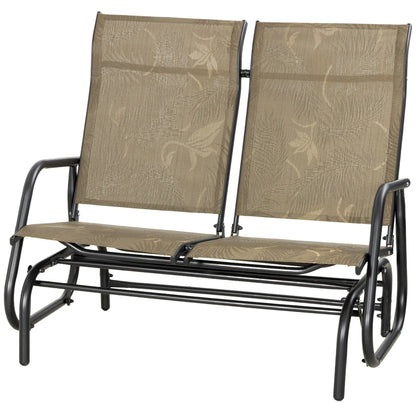 Outdoor Glider Bench, 2 Person, Brown Outdoor Gliders Brown, Black at Gallery Canada
