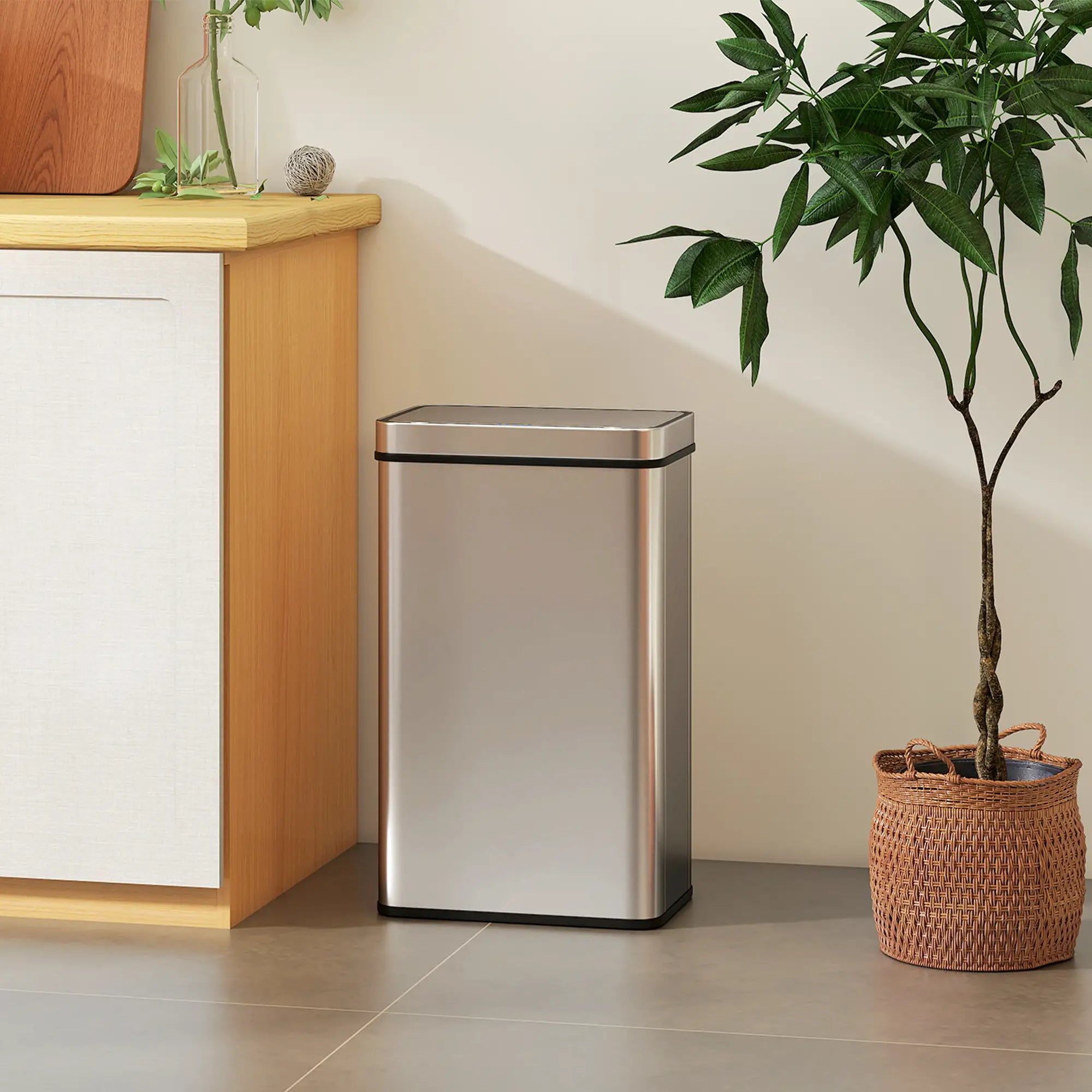 15.9 Gallon Sensor Can, Automatic Garbage Can, Stainless Steel, Silver Household Supplies at Gallery Canada