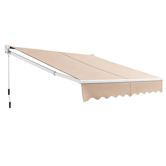 8FT × 6.5FT Retractable Aluminum Patio Sun Awning, Beige Canopies Beige at Gallery Canada