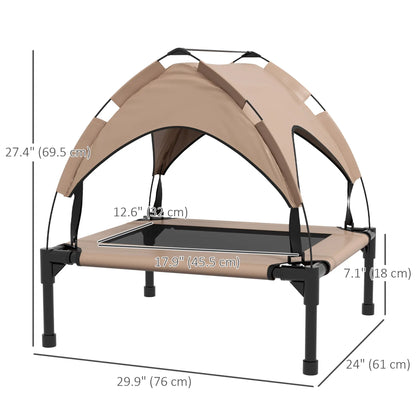 Cooling Dog Cot With Canopy, Washable Mesh, Medium, Coffee Elevated Dog Beds at Gallery Canada