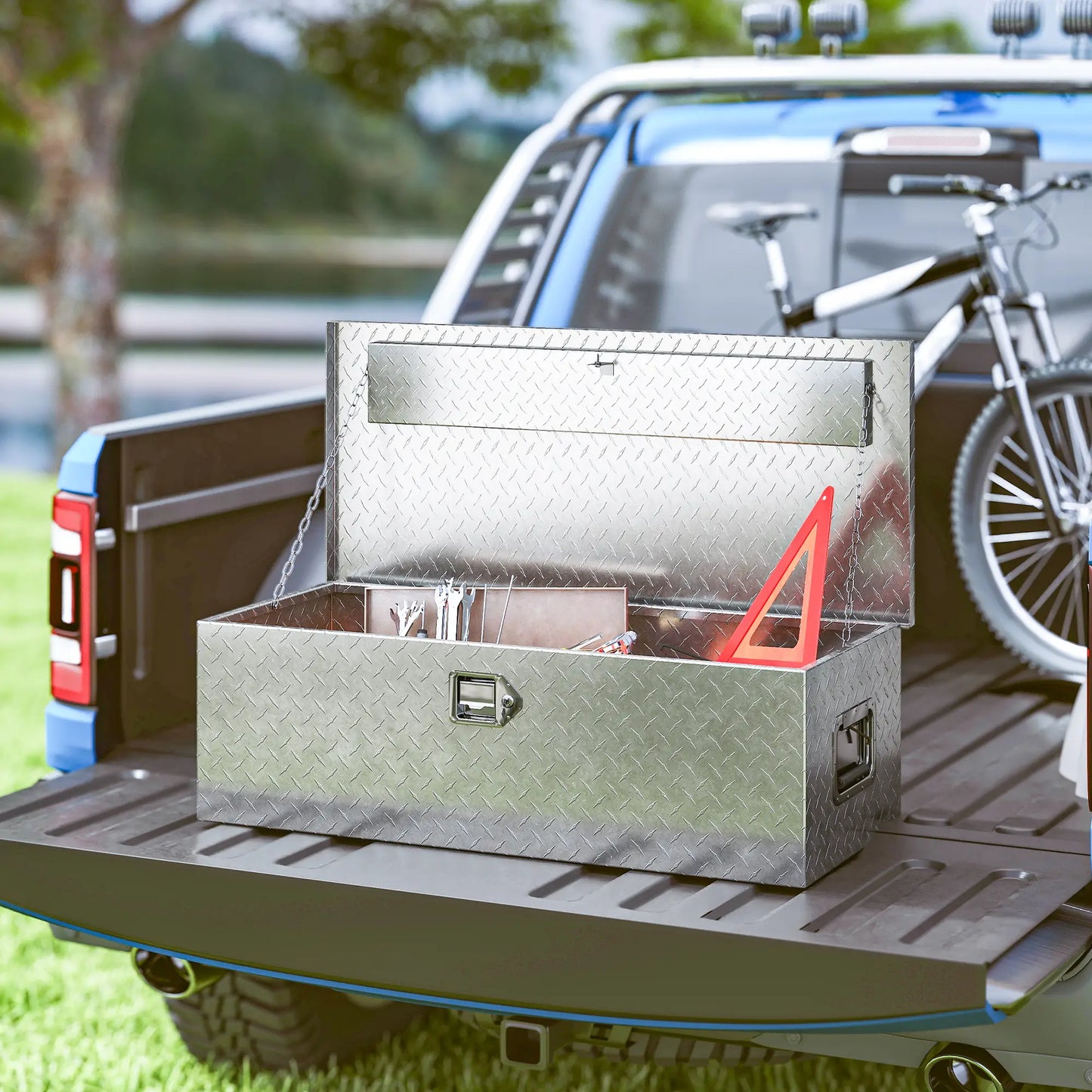 30 Inch Truck Bed Tool Box, Heavy Duty Aluminum Diamond Plate Trailer Tongue Box Tool Organizers at Gallery Canada