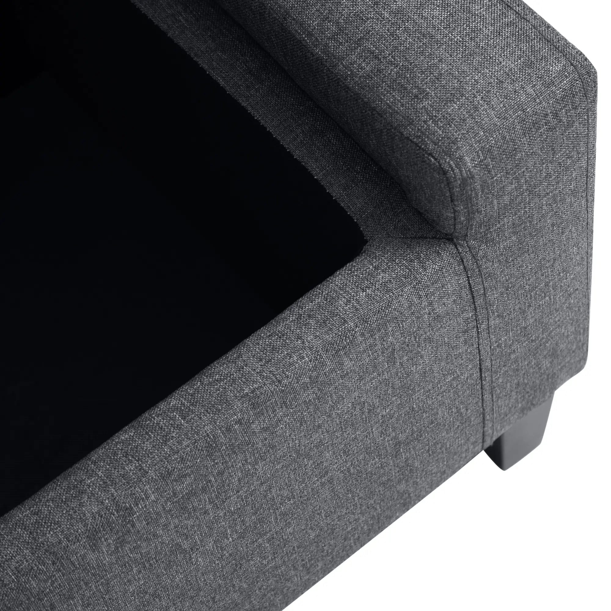 Storage Ottoman Bench, Linen Upholstered, Tufted Design Storage Ottomans & Benches at Gallery Canada