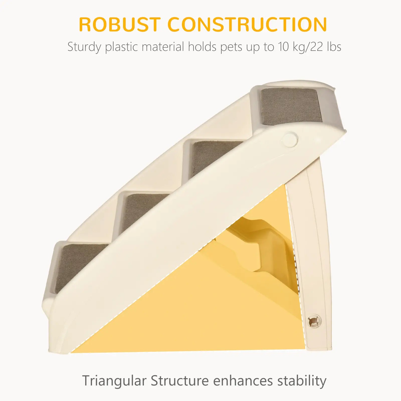 4-Level Portable Dog Stairs, Foldable Steps for Small Dogs, Lightweight, Nonslip Mats, Beige Cat Stairs at Gallery Canada