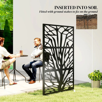Metal Outdoor Privacy Screen, 72"x38", Black Side Awnings at Gallery Canada