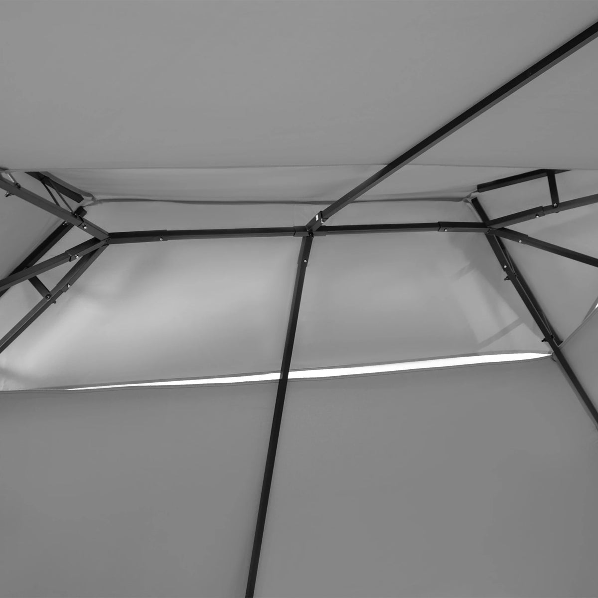10' X 13' Patio Gazebo 2-Tiers Canopy With Curtains, Dark Grey Gazebos at Gallery Canada