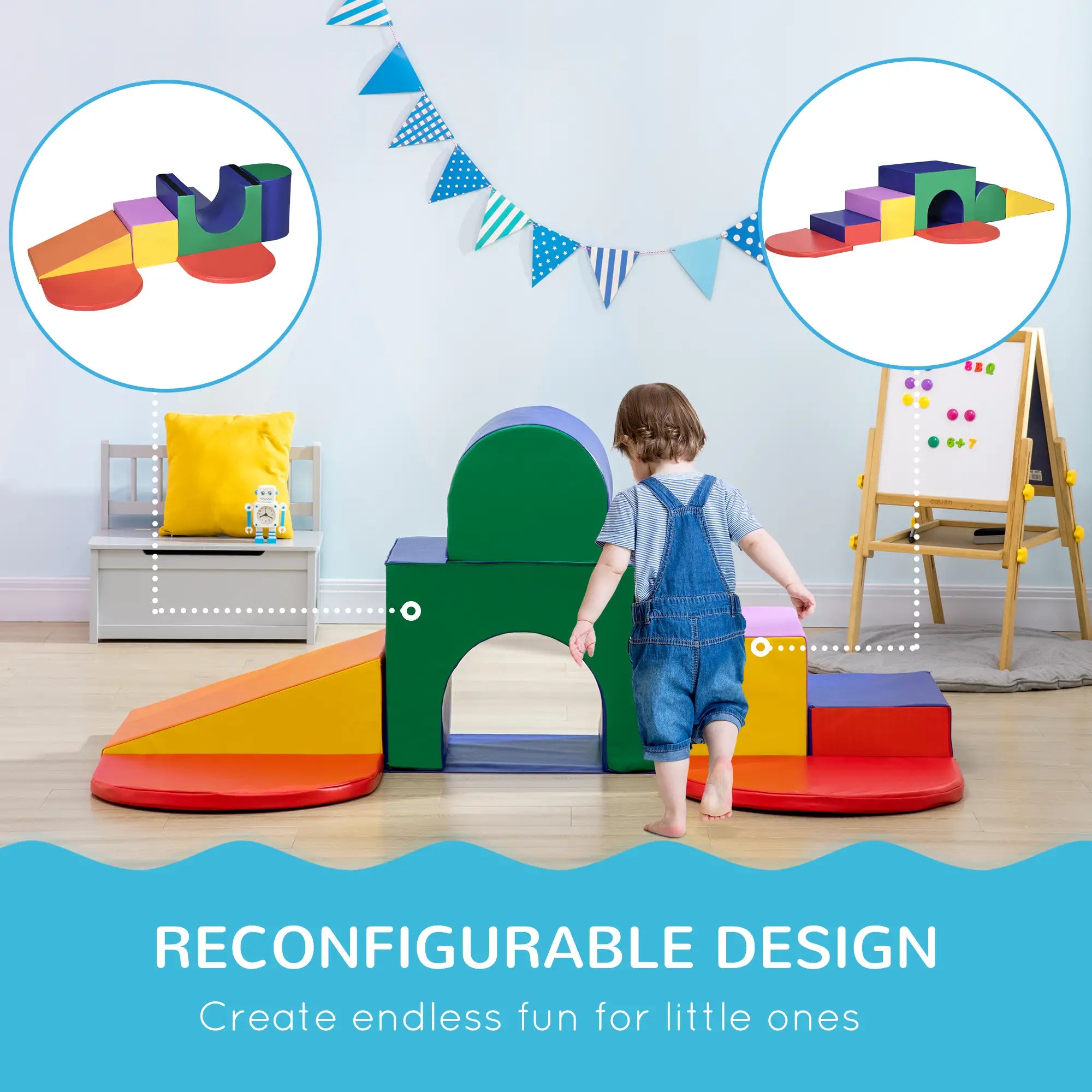 7-Piece Soft Play Foam Climbing Blocks for Toddlers, Kids Educational Toys, Multicolored Baby Gym & Playmats at Gallery Canada
