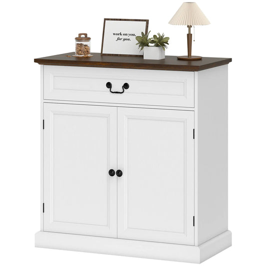 32" Buffet Cabinet, White Wood Grain, Farmhouse Sideboard, White Bar Cabinets White Wood Grain, Brown Wood Grain at Gallery Canada