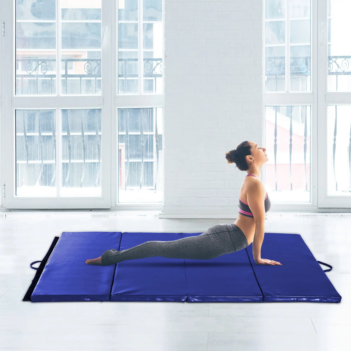 4'x6'x2'' Folding Exercise Mat, Yoga, MMA, Martial Arts, Blue Gymnastics Mats at Gallery Canada