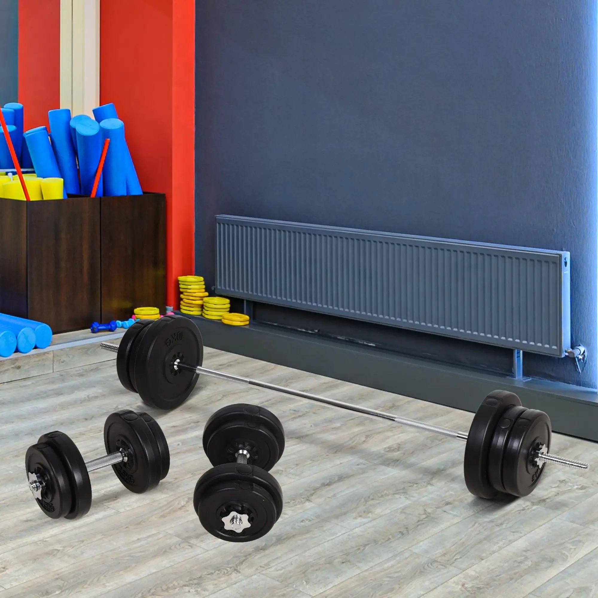 145lbs Adjustable Dumbbell, Barbell Set, Plate Bar Clamp Rod Dumbbells & Barbells at Gallery Canada