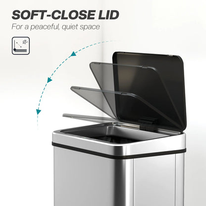 13.2 Gallon Automatic Garbage Can, Soft Close Lid, Touchless Trash Can Household Supplies at Gallery Canada