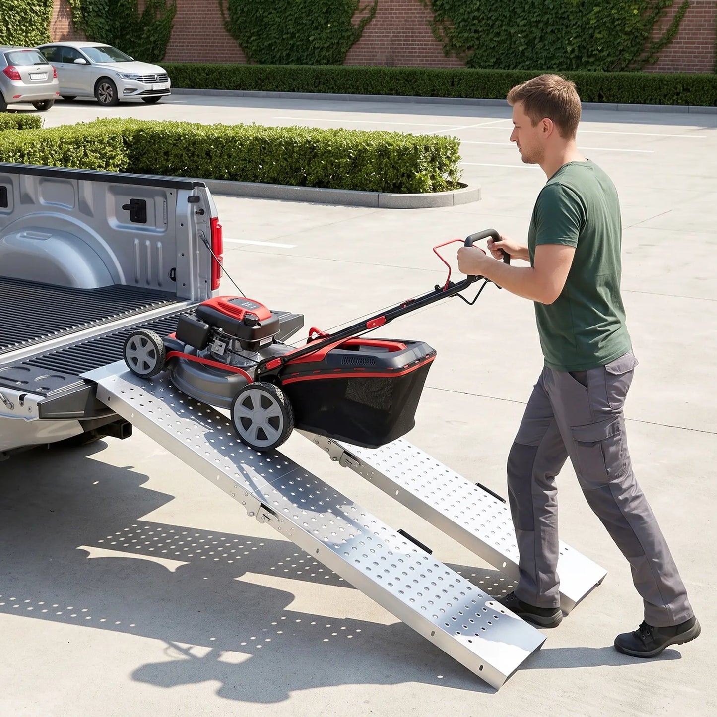 Folding Loading Ramps, 70.9" x 10", 880 lb, Silver Automotive at Gallery Canada