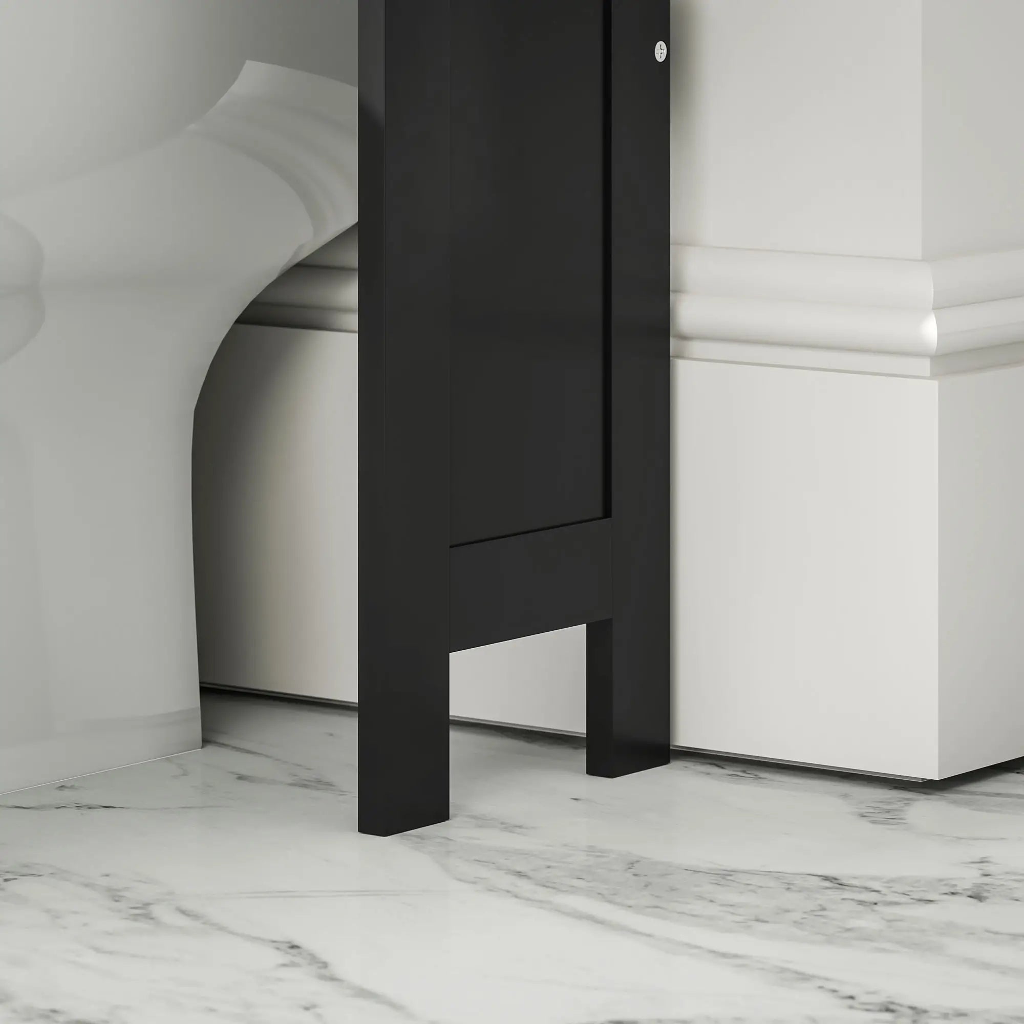 Modern Over Toilet Storage, Bathroom Cabinet with Shelves, Double Door, Black Bathroom Cabinets at Gallery Canada