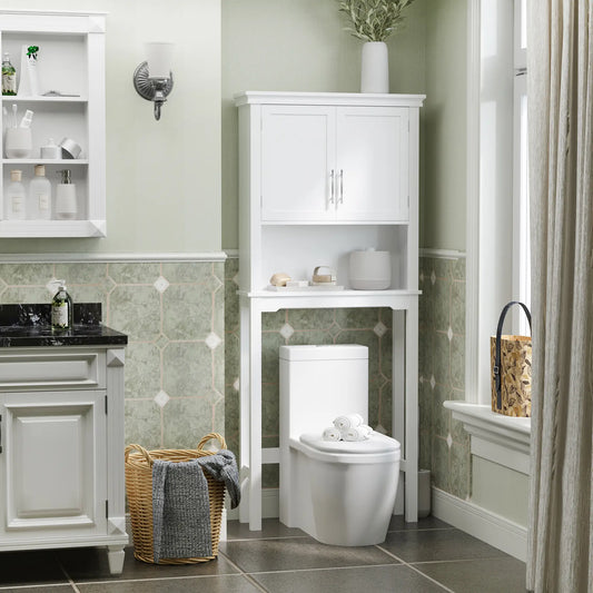 Over Toilet Storage Cabinet, Bathroom Cabinet with Doors, Shelves Over The Toilet Storage White at Gallery Canada