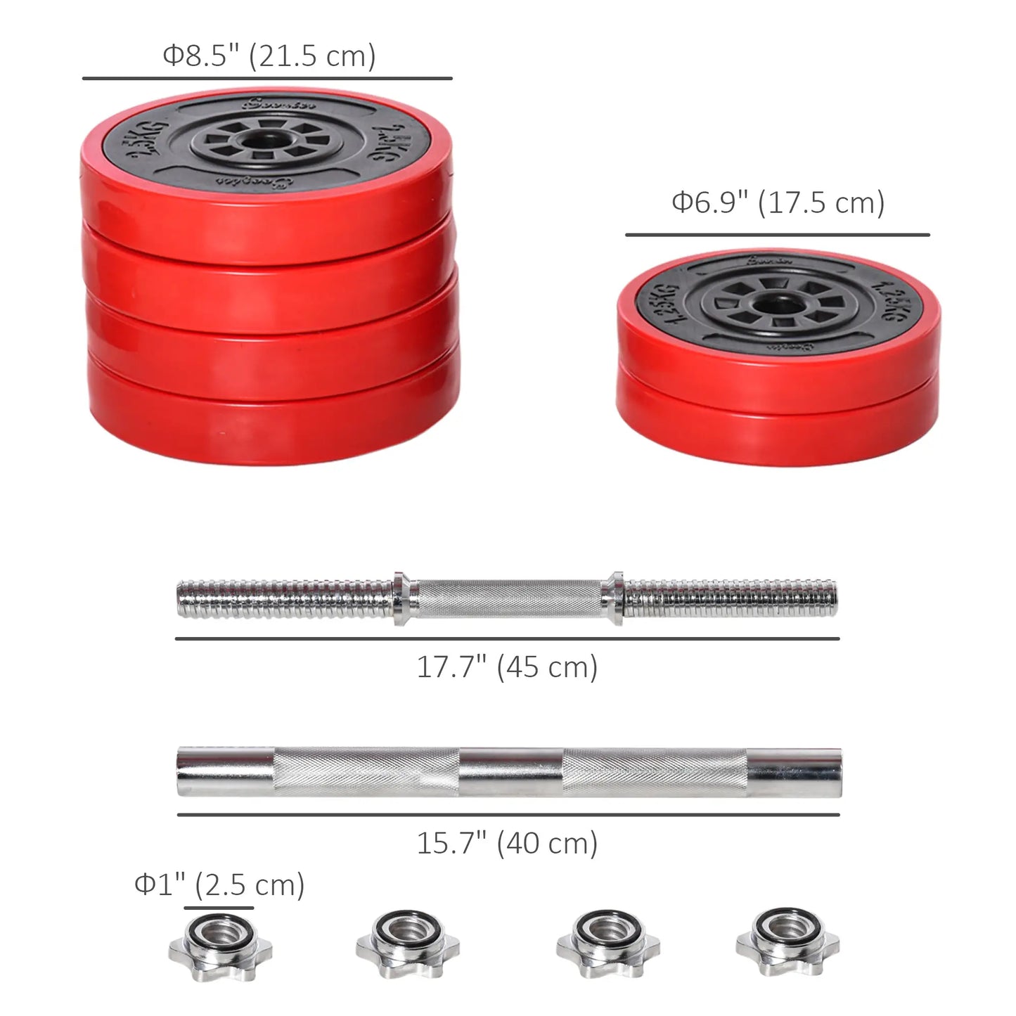 66lbs 2-In-1 Dumbbell, Barbell Adjustable Set, Strength Exercise Dumbbells & Barbells at Gallery Canada