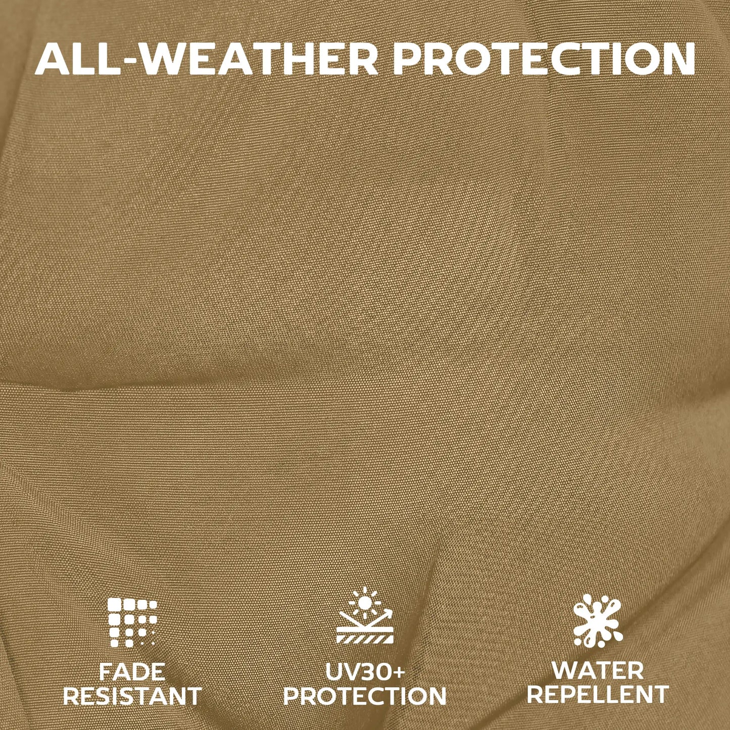Patio Chair Cushions Set Of 4, Waterproof Non-Slip, 44"x21", Khaki Patio Chair Cushions at Gallery Canada