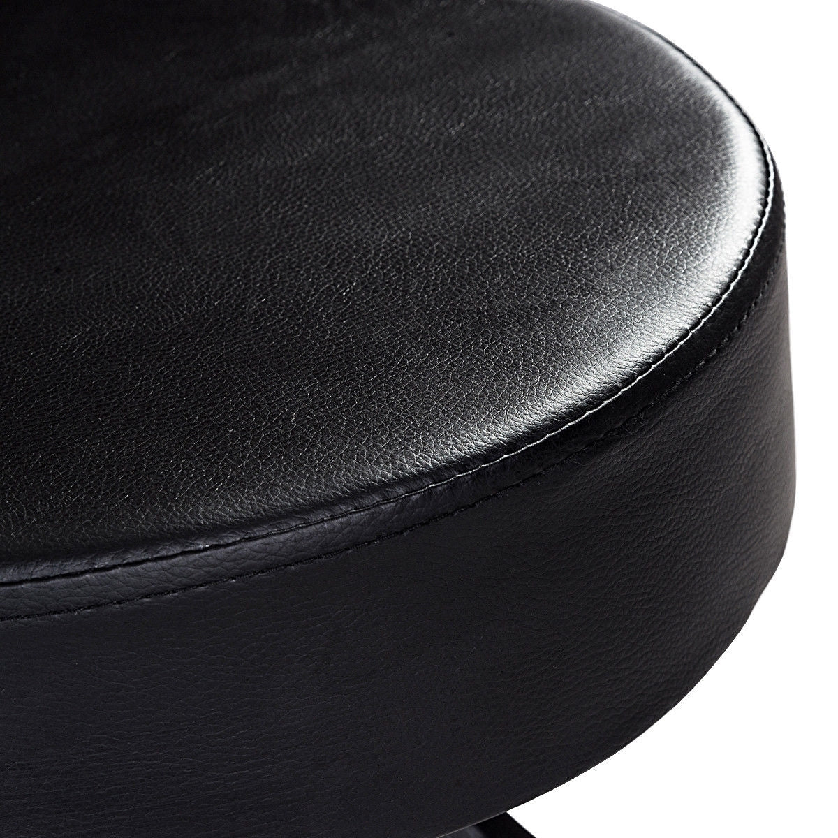 Adjustable Round Leather Swivel Bar Stool, Black Bar Stools at Gallery Canada