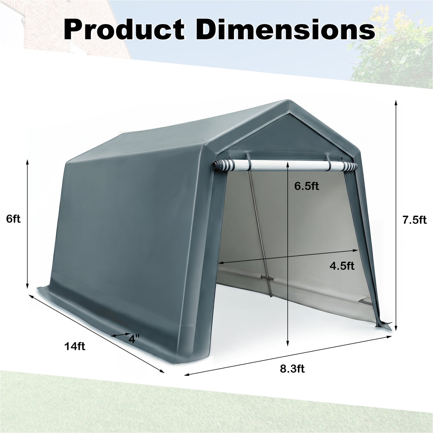 8.3x14 Ft Outdoor Storage Shed, Green Sheds & Outdoor Storage at Gallery Canada