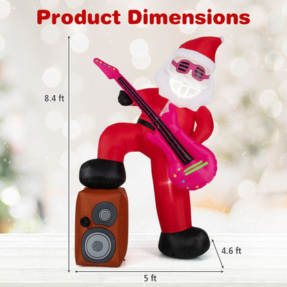 8.4 ft Inflatable Santa Claus with Sound-synced Light Effect and LED Lights Christmas Decor & Accessories at Gallery Canada