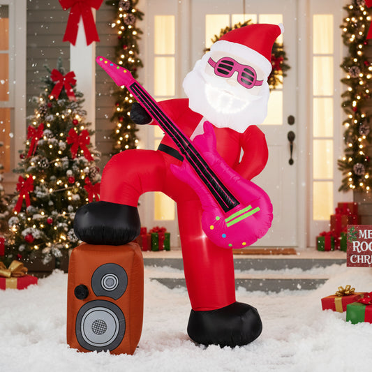 8.4 ft Inflatable Santa Claus with Sound-synced Light Effect and LED Lights Christmas Decor & Accessories Options at Gallery Canada