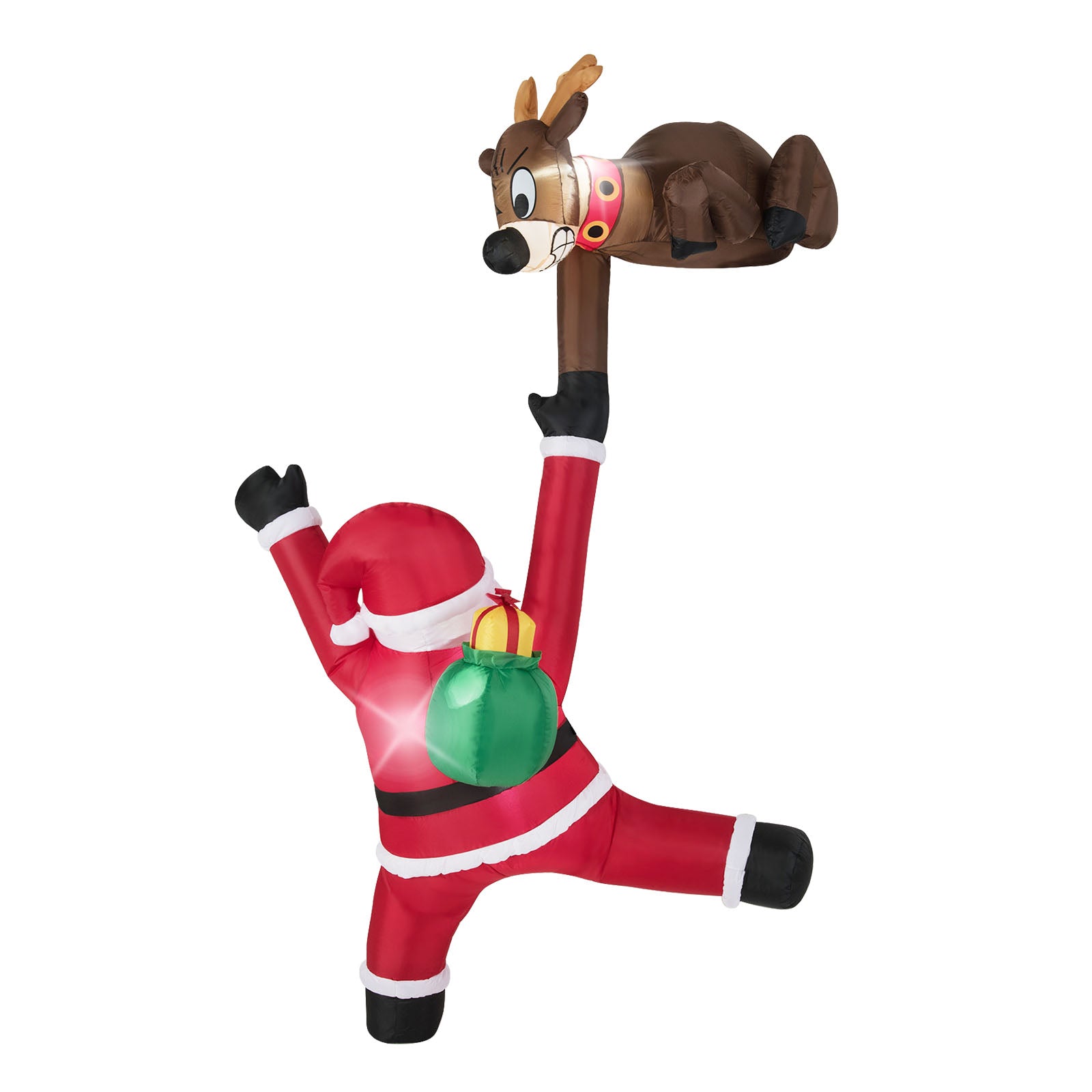8.5 Feet Inflatable Reindeer, Climbing Santa Claus, LED Lights, Multicolor Christmas Inflatables at Gallery Canada