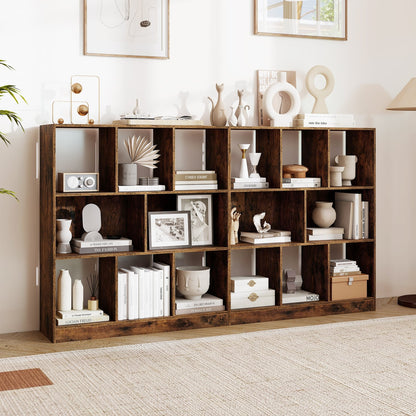 3-Tier 8-Cube Bookcase, 2-Sized Compartments, Rustic Brown Bookcases at Gallery Canada