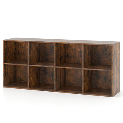 8-Cube Bookcase Bookshelf, Storage Organizer, Rustic Brown Bookcases Rustic Brown at Gallery Canada