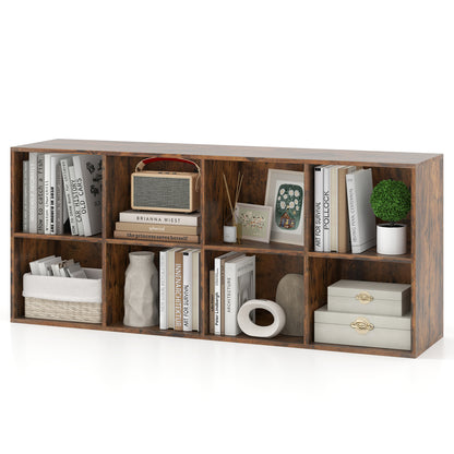 8-Cube Bookcase Bookshelf, Storage Organizer, Rustic Brown Bookcases at Gallery Canada