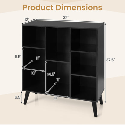 8-Cube Bookcase with Raised Legs, Black Bookcases at Gallery Canada