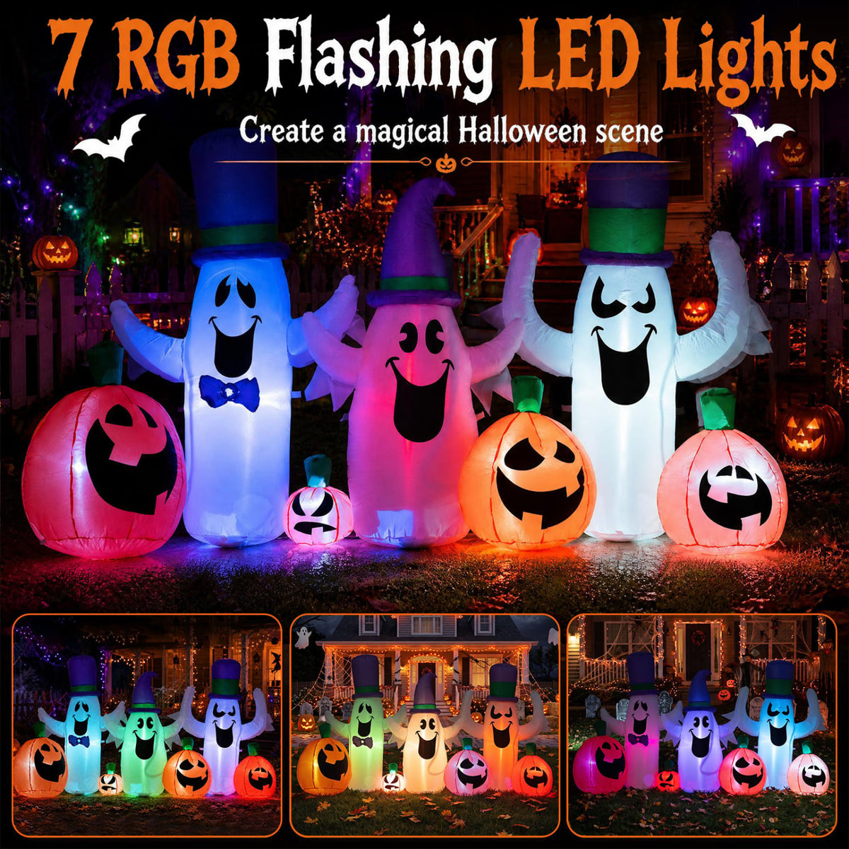 8 FT Inflatable Ghosts Pumpkins, RGB LED Halloween Halloween at Gallery Canada