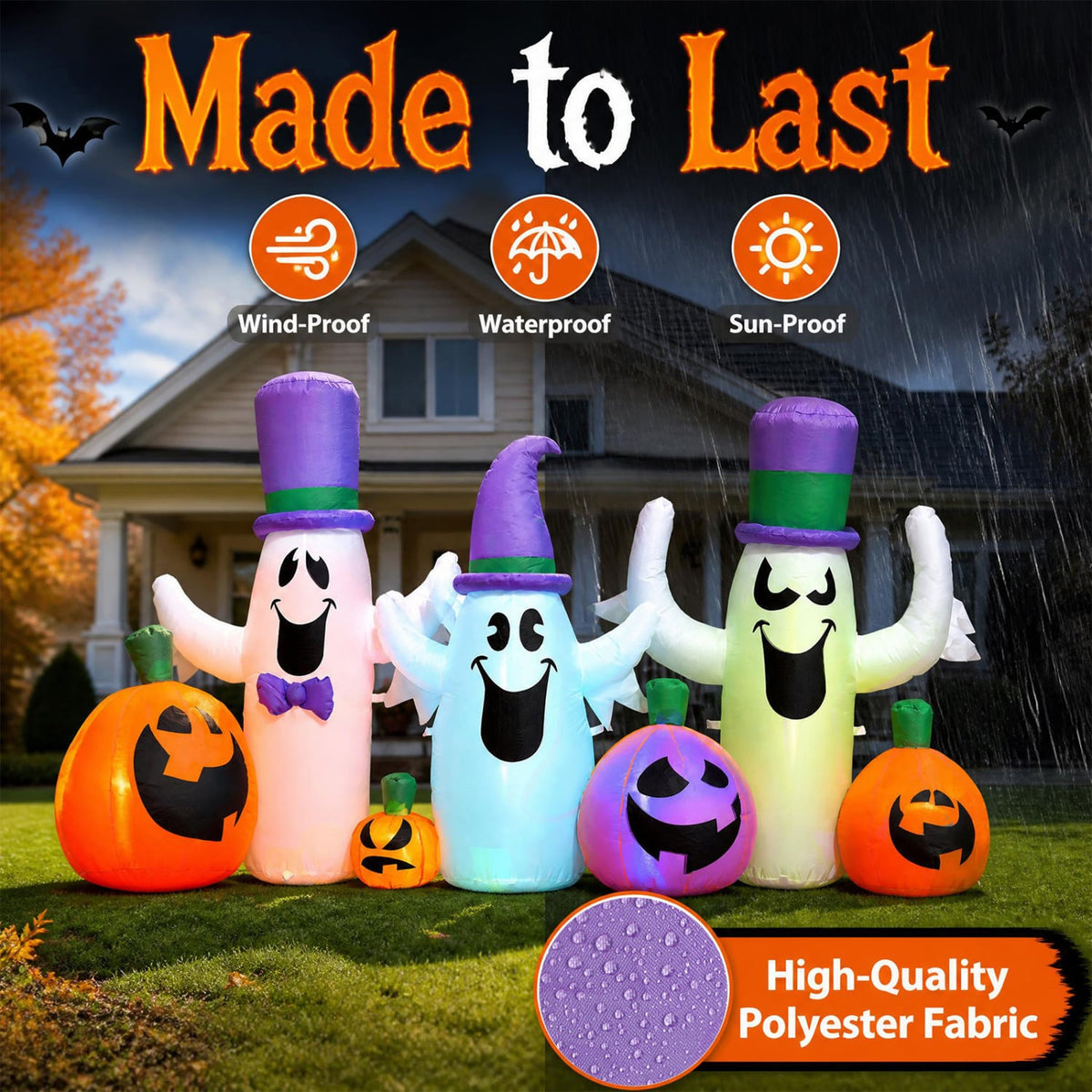 8 FT Inflatable Ghosts Pumpkins, RGB LED Halloween Halloween at Gallery Canada