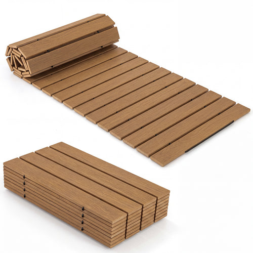 8 Ft Outdoor Pathway Roll-Out Patio Boardwalk, Brown