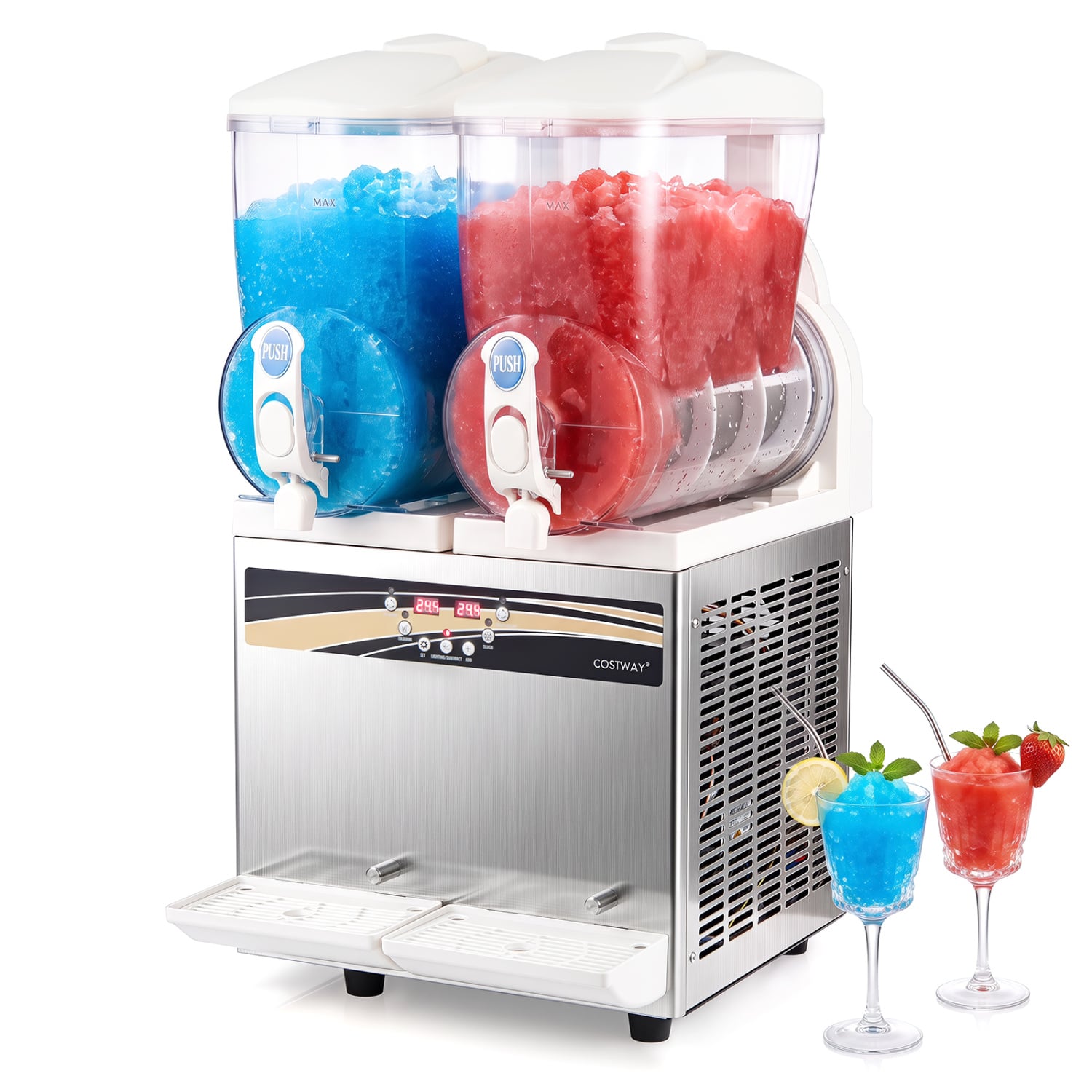 8 Gal Commercial Slushie Machine Ice Crushers & Shavers Silver at Gallery Canada