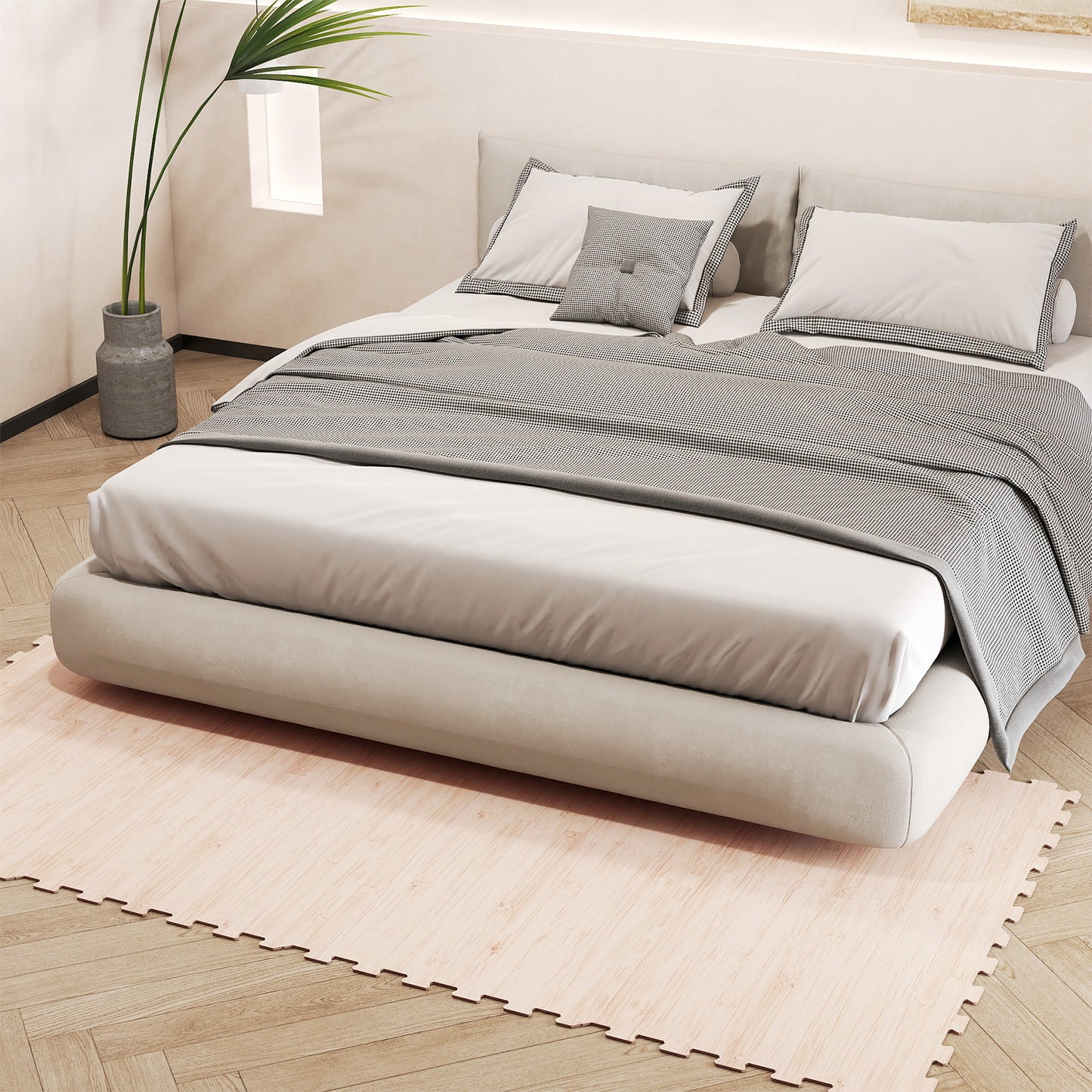 8 Pieces EVA Foam Floor Tiles with Wood Texture, Natural Decorative Fencing & Flooring at Gallery Canada