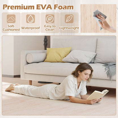 8 Pieces EVA Foam Floor Tiles with Wood Texture, Natural Decorative Fencing & Flooring at Gallery Canada