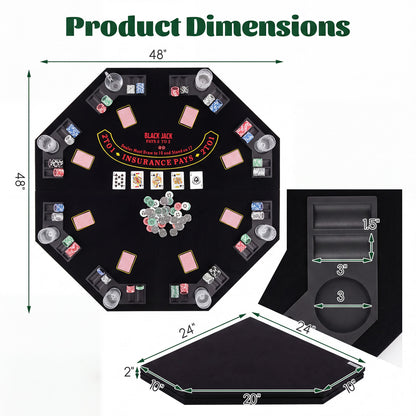8-Player Portable Poker Table Top, Black Game Room at Gallery Canada