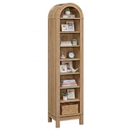8-Tier Arch Bookshelf, 3 Adjustable Shelves, Natural Bookcases at Gallery Canada