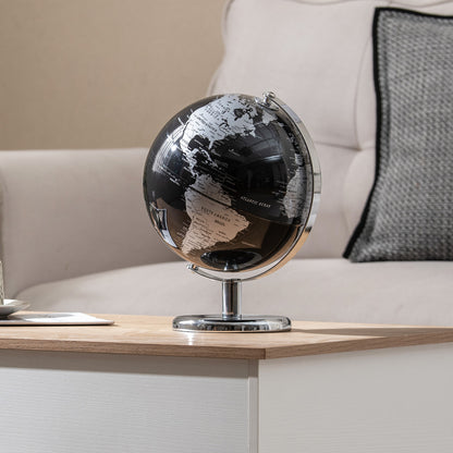 8" World Globe, Modern Decorative Tabletop Earth Globe, Silver Learning Toys at Gallery Canada