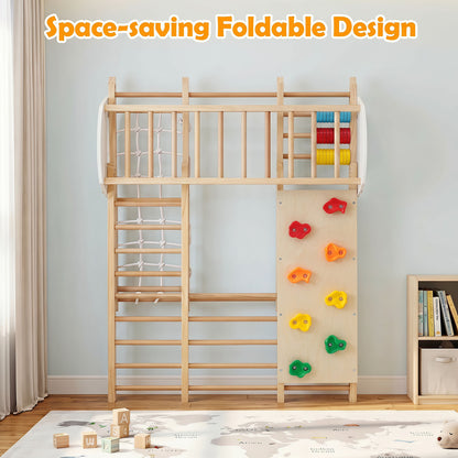 Foldable Indoor Jungle Gym For Kids With Swing, Monkey Bars, Natural Climbers & Slides at Gallery Canada
