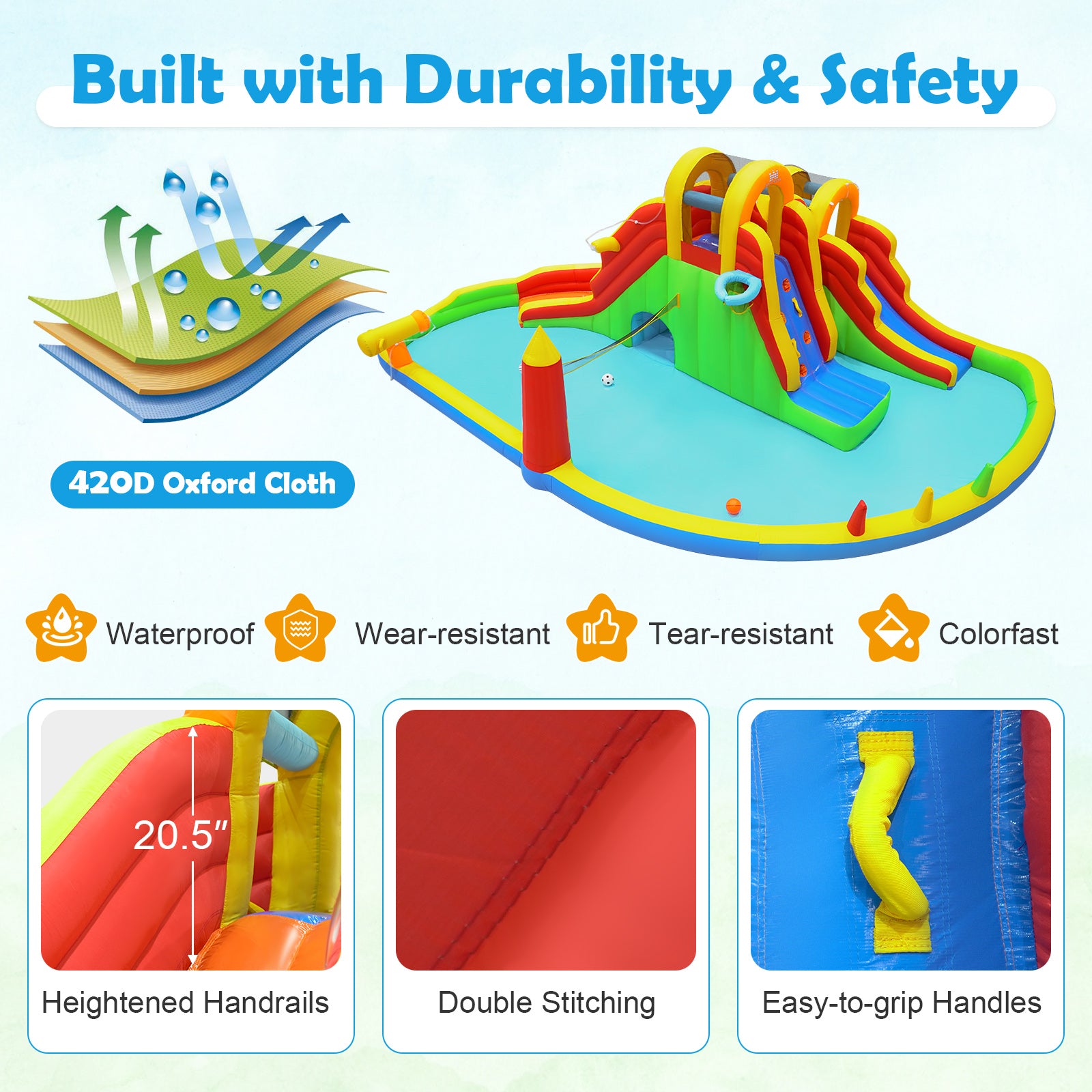 8-In-1 Giant Bounce House With 2 Long Slides, Multicolor Bounce House at Gallery Canada