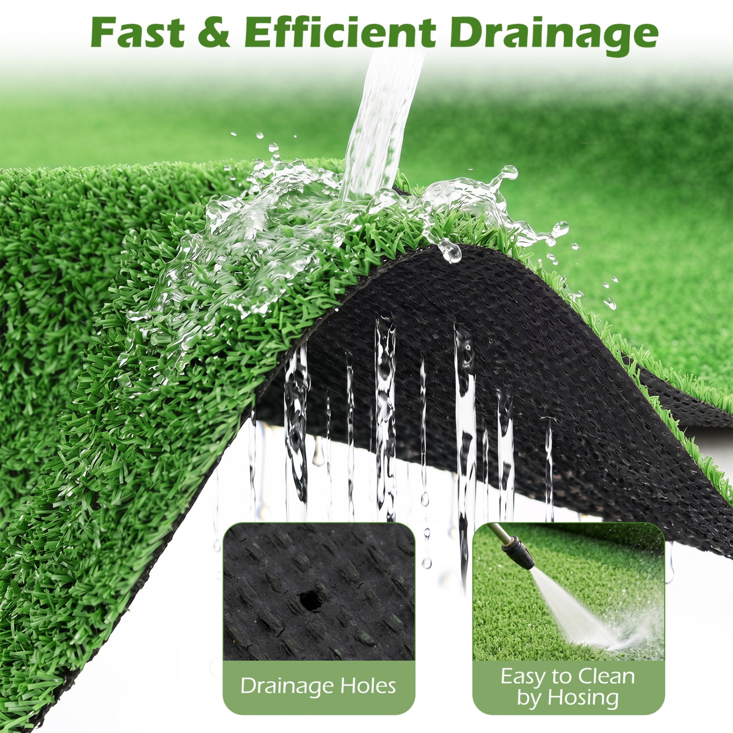 8 x 5 Feet Artificial Turf Rug with Low 0.3 inch Pile Height-S Decorative Fencing & Flooring at Gallery Canada